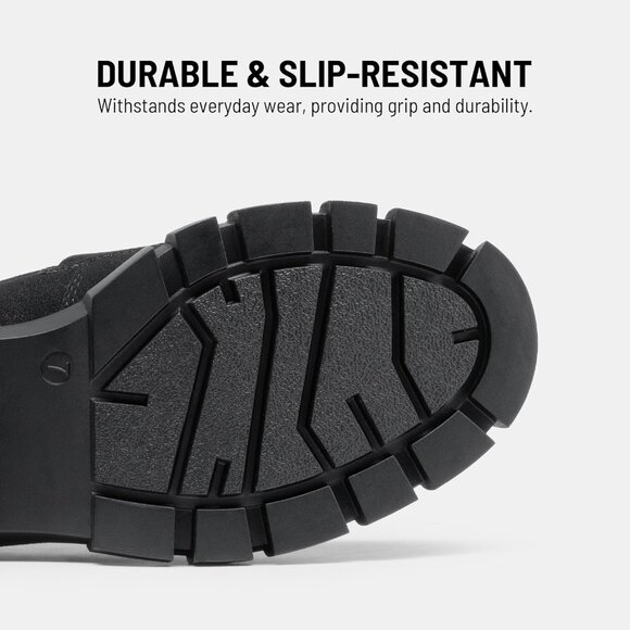 Dream Pairs Women Black Platform Chunky Heeled Slip On Loafers with Horsebit - Picture 5 of 8